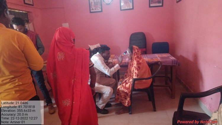 आमनेर में नन्दघर परियोजना द्वारा नि:शुल्क नेत्र जाँच शिविर का हुआ आयोजन