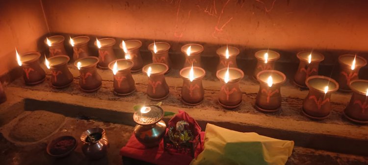 जुलुम के जय माता सेवा मंदिर समिति द्वारा मंदिर में किया गया ज्योति कलश का स्थापना
